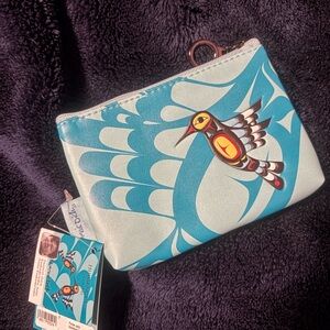 Indigenous artist change purse. Brand new. Blue and Yellow Bird Design Pouch